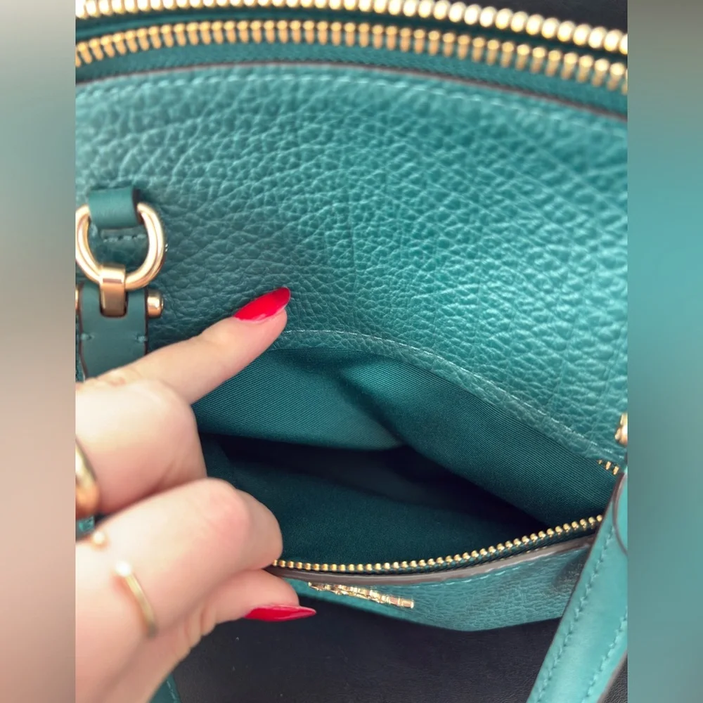 Coach Prairie Satchel Pebble Leather and Suede in Viridian F79999 - Picture 8 of 16